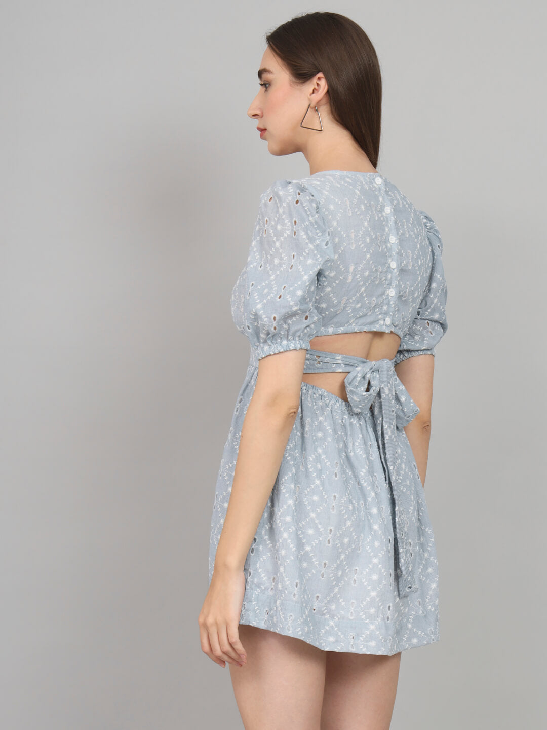 V Neck schiffli dress