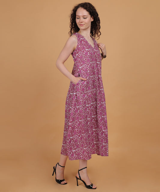 Dahlia Wine Midi Dress 🌺