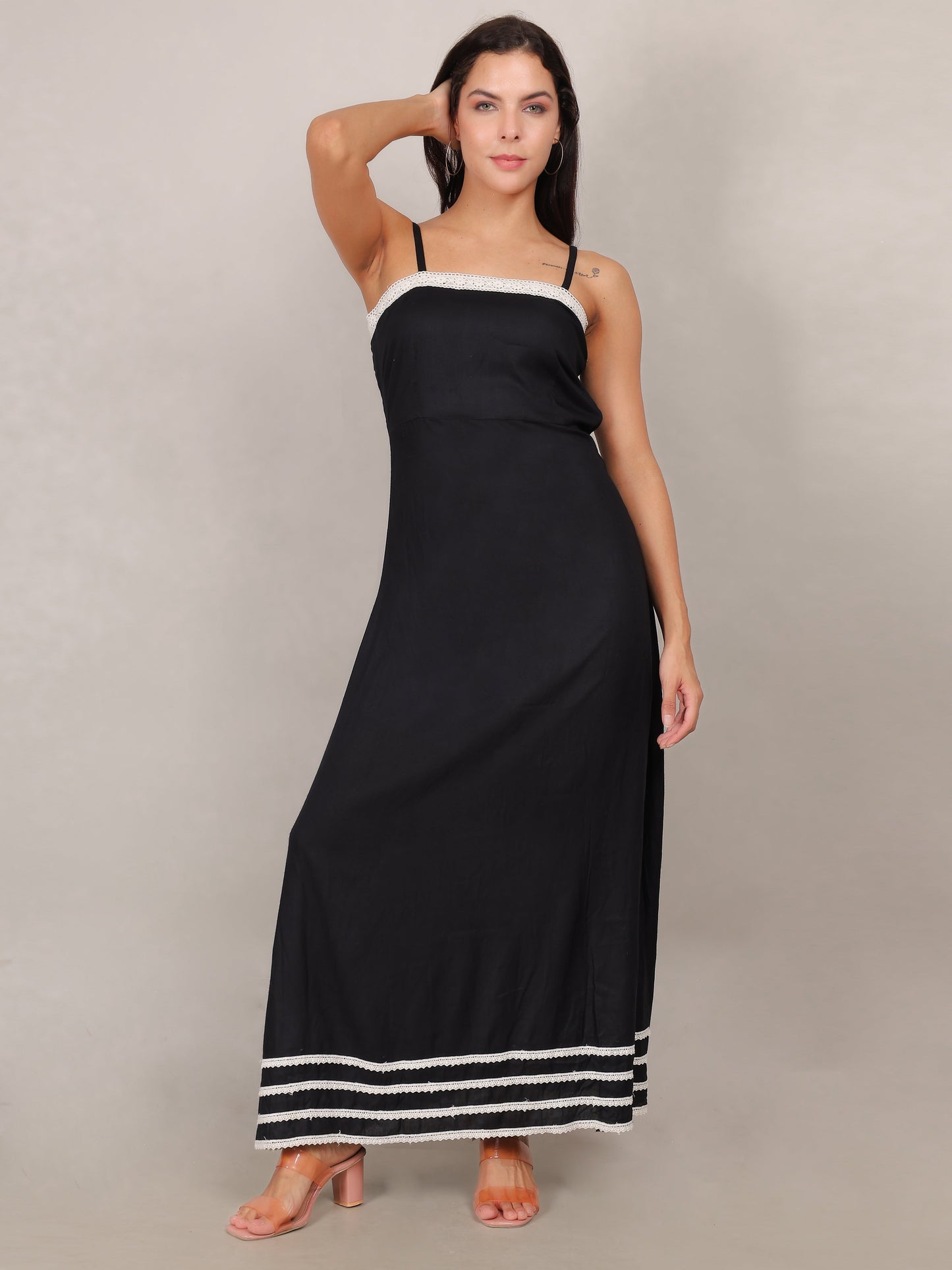 Coastal Charm Black Maxi Dress
