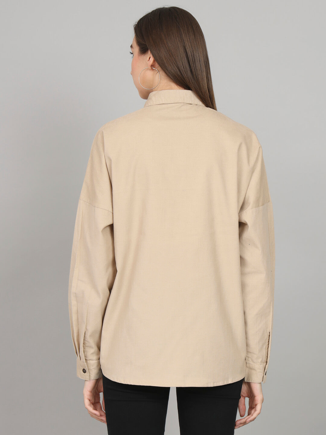 Beige Drop Shoulder Shirt