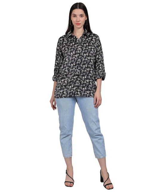 BLACK PRINTED SHIRT