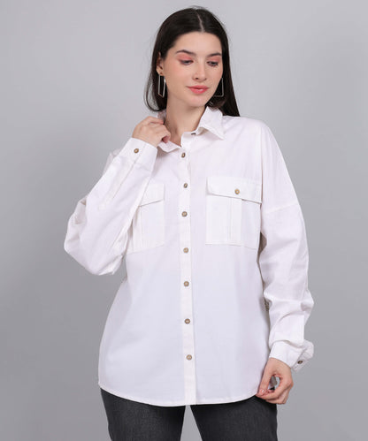 WHITE BLOCK PRINTED SHIRT