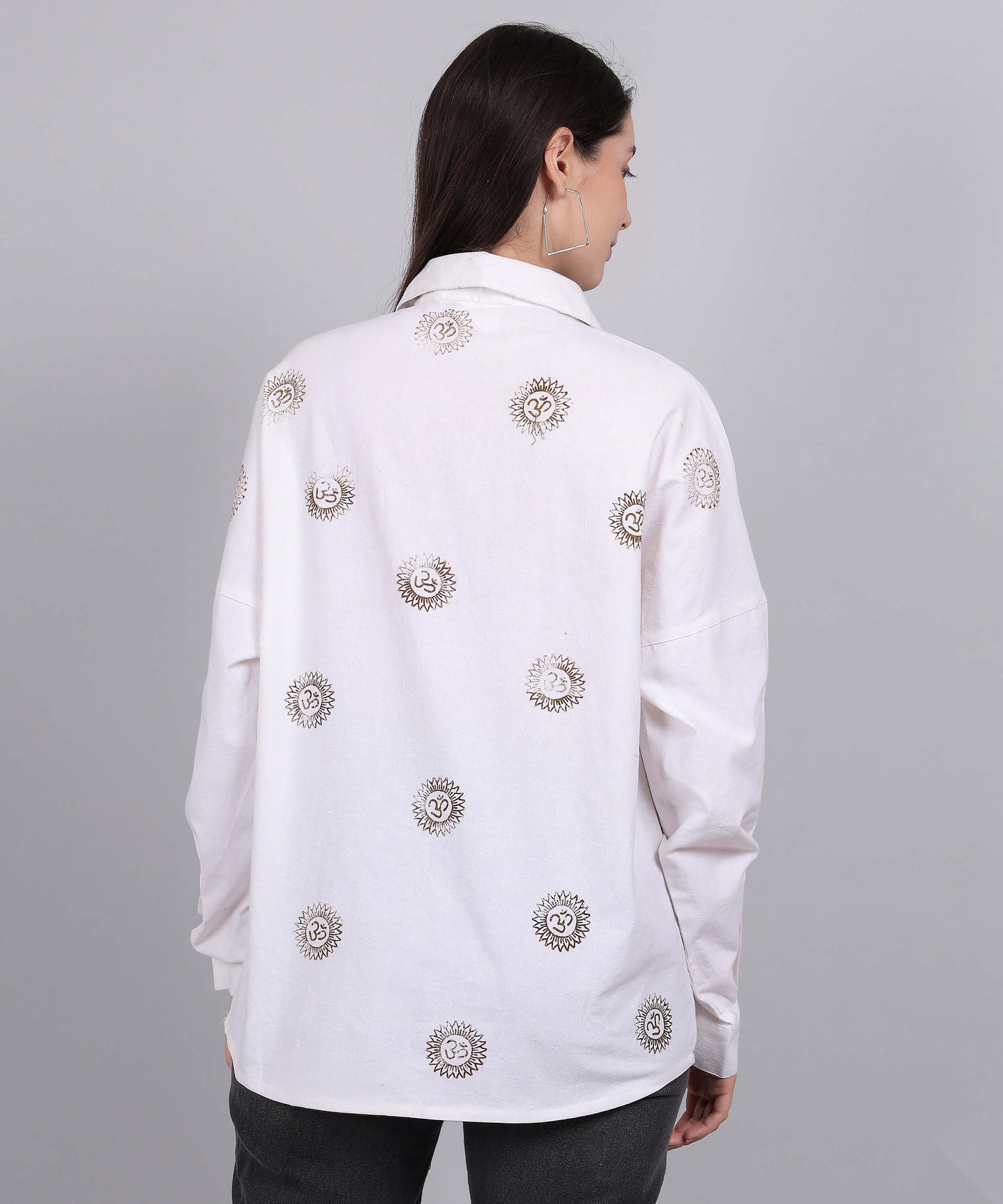 WHITE BLOCK PRINTED SHIRT