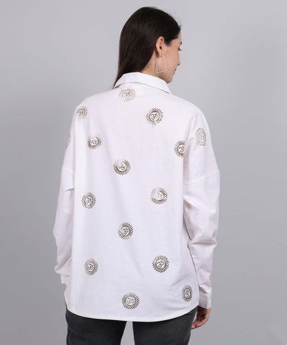 WHITE BLOCK PRINTED SHIRT