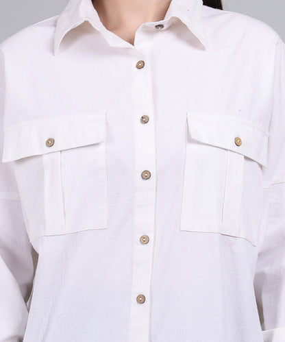 WHITE BLOCK PRINTED SHIRT