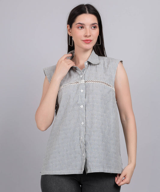 BLUE WHITE STRIP TOP