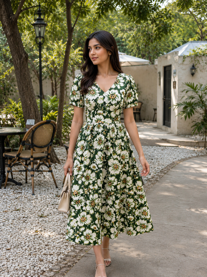 Green lily Dress
