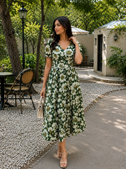 Green lily Dress