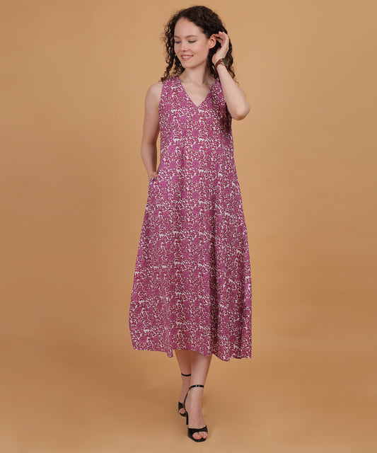 Dahlia Wine Midi Dress 🌺