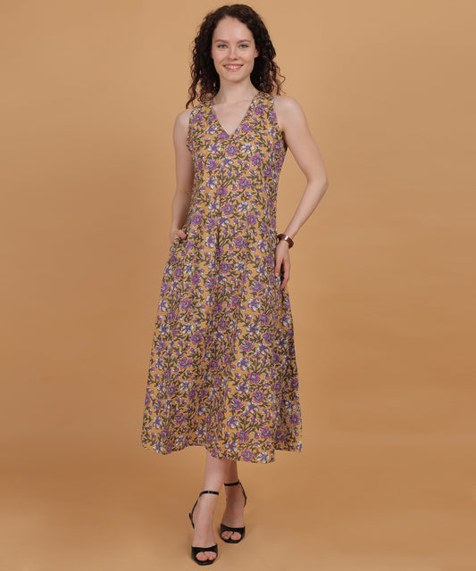 Marigold Bloom Midi Dress 🌼