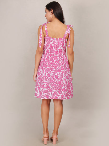 Paisley Print Casual Short Dress