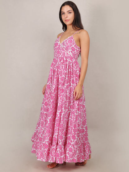 Blossom Breeze Pink Maxi Dress