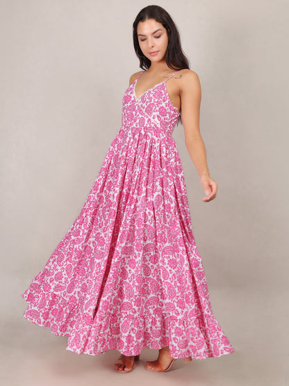 Blossom Breeze Pink Maxi Dress