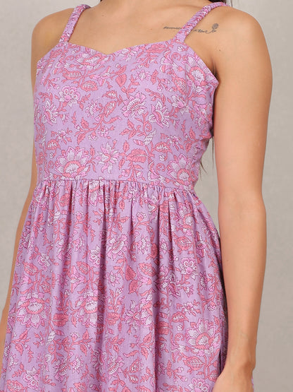 Floral Pink Tiered Midi