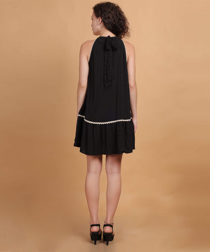 Black Halter Mini Dress