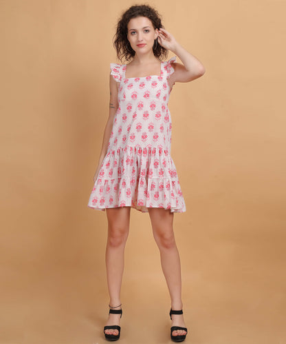 Pink Petal Ruffle-Sleeve Sundress