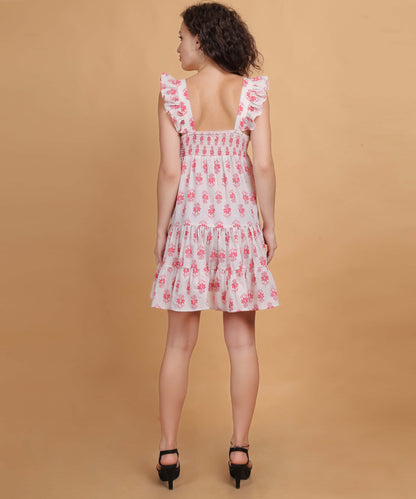 Pink Petal Ruffle-Sleeve Sundress
