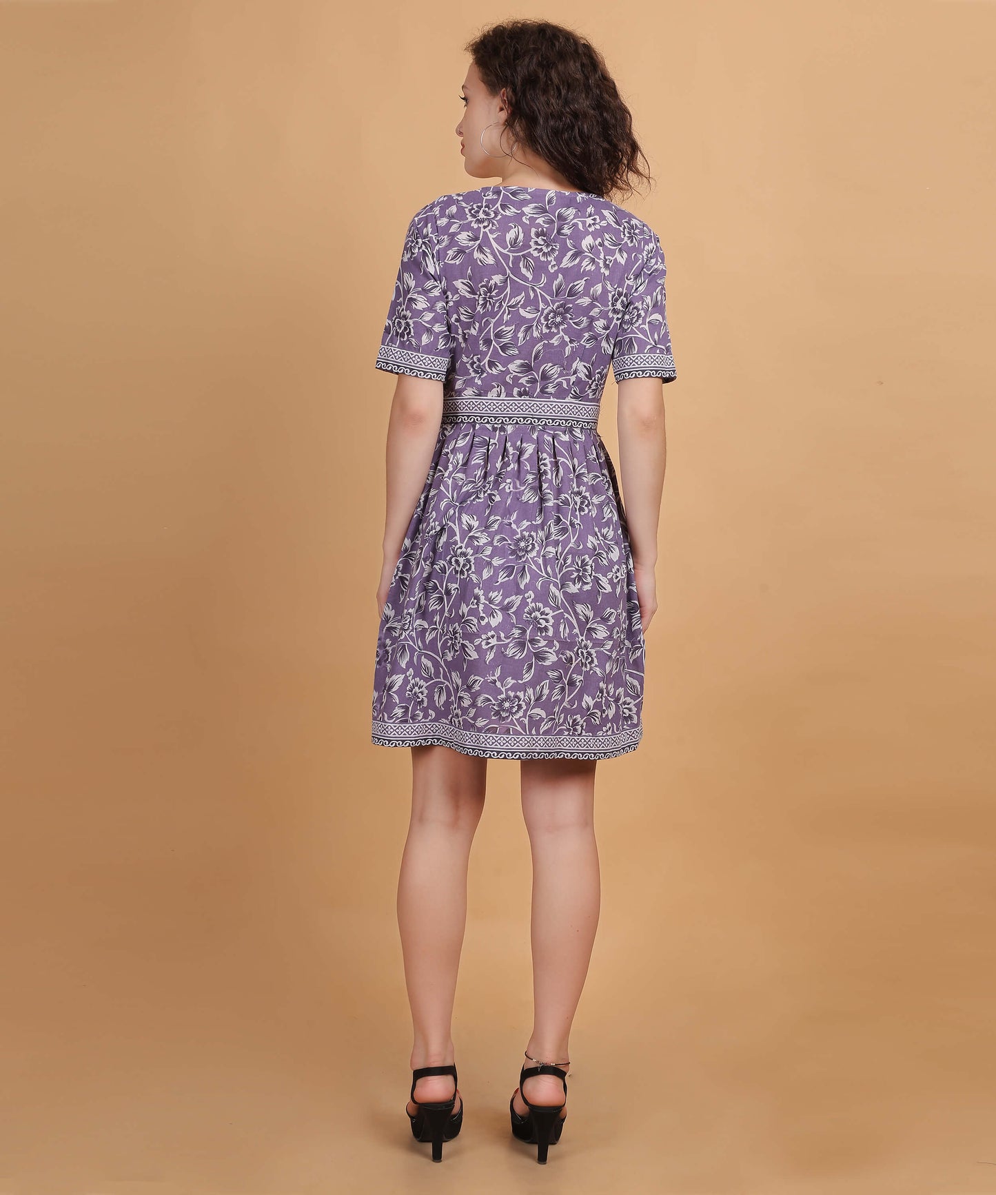 Floral Embroidered V-Neck Dress